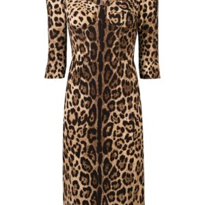 Dolce & Gabbana leopard-print midi dress
