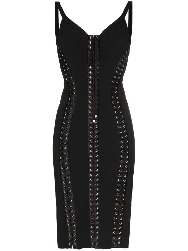 Dolce & Gabbana  Cady sleeveless lace-up bodycon dress
