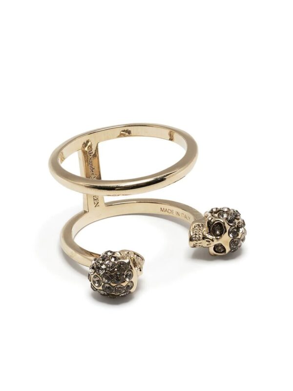 Alexander McQueen  rhinestone-embellished skull ring