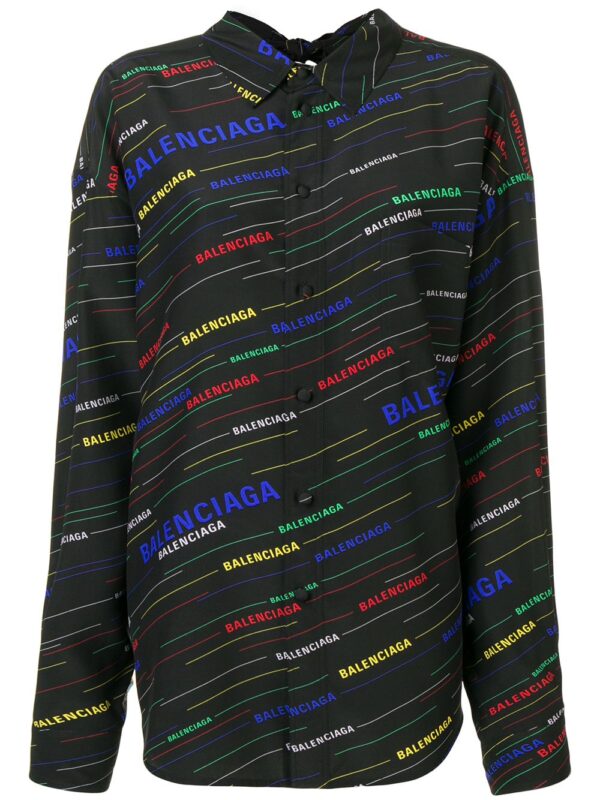 Balenciaga  diagonal stripe logo shirt