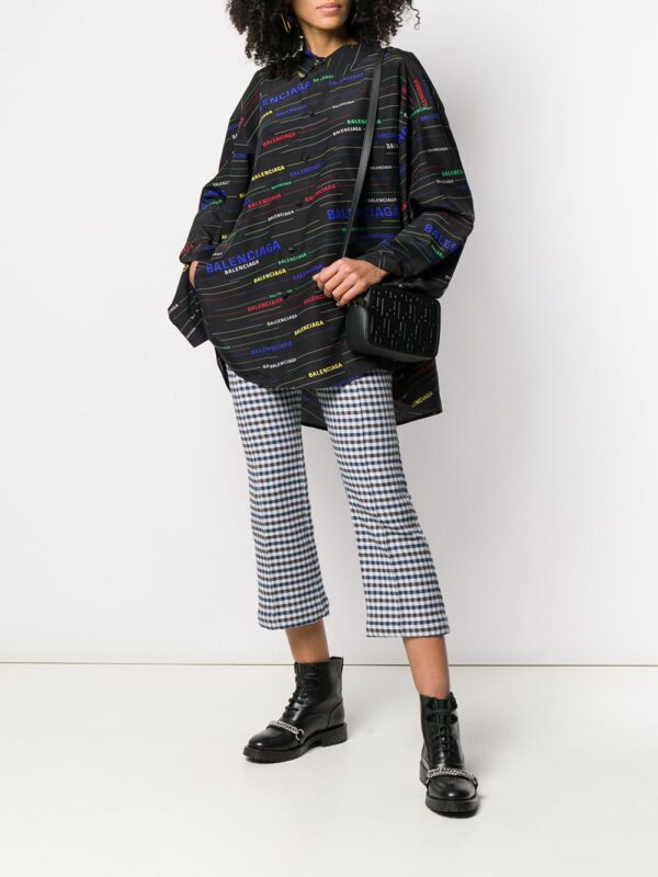 Balenciaga  diagonal stripe logo shirt - Image 2