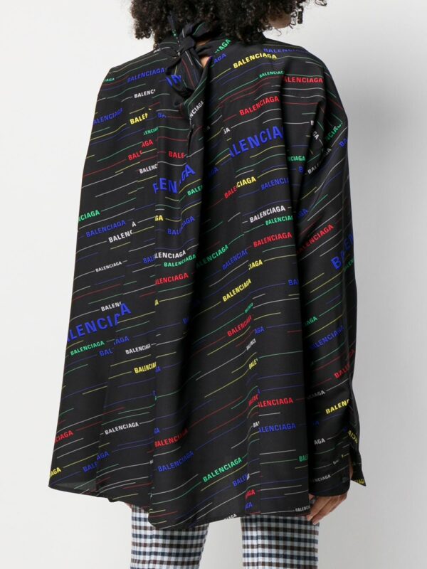 Balenciaga  diagonal stripe logo shirt - Image 4