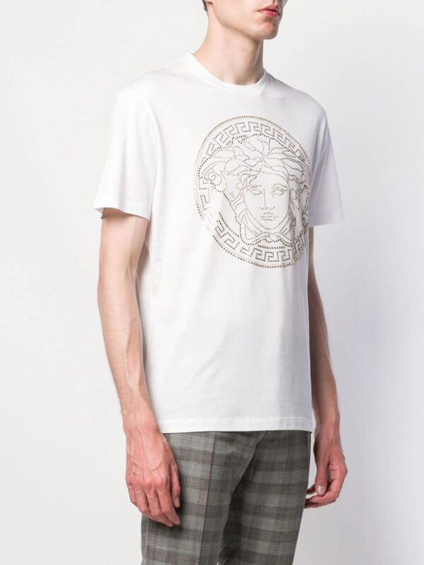 Versace  Medusa motif studded T-shirt - Image 3