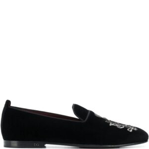 Dolce & Gabbana  crest bead embroidered loafers