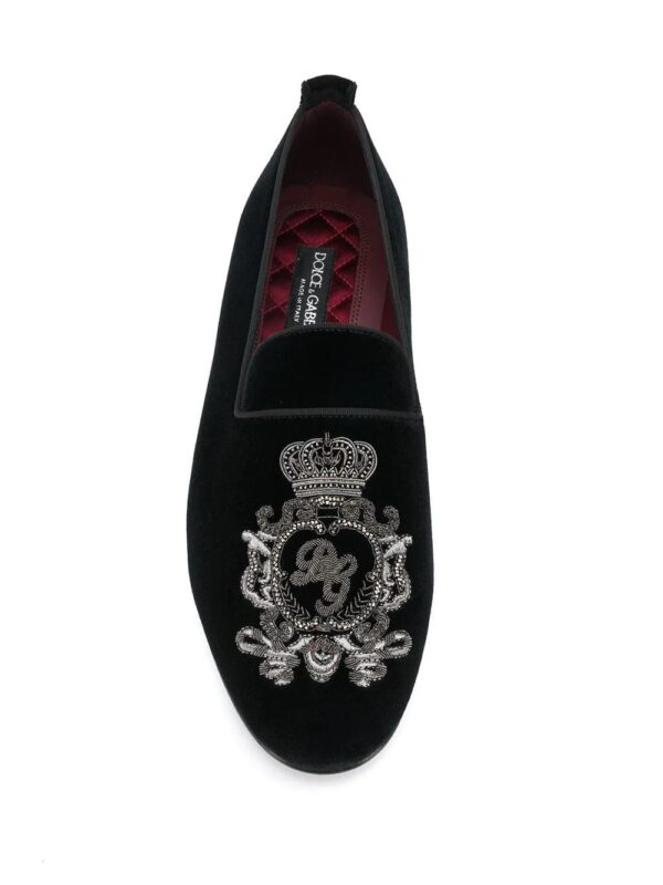 Dolce & Gabbana  crest bead embroidered loafers - Image 4