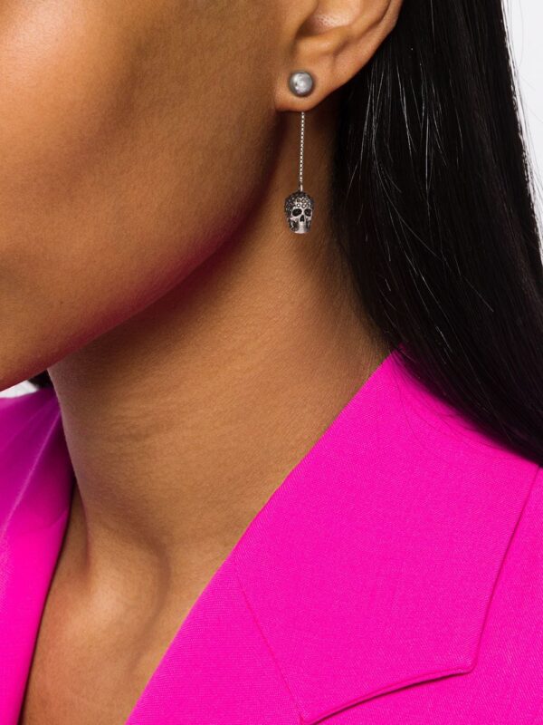 Alexander McQueen  skull embellished drop earrings - Image 2
