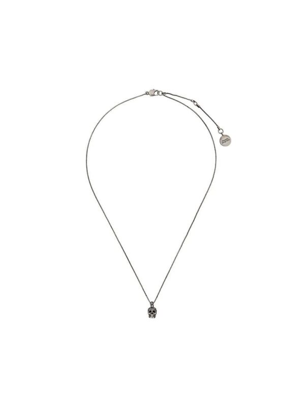 Alexander McQueen  pave skull pendant necklace