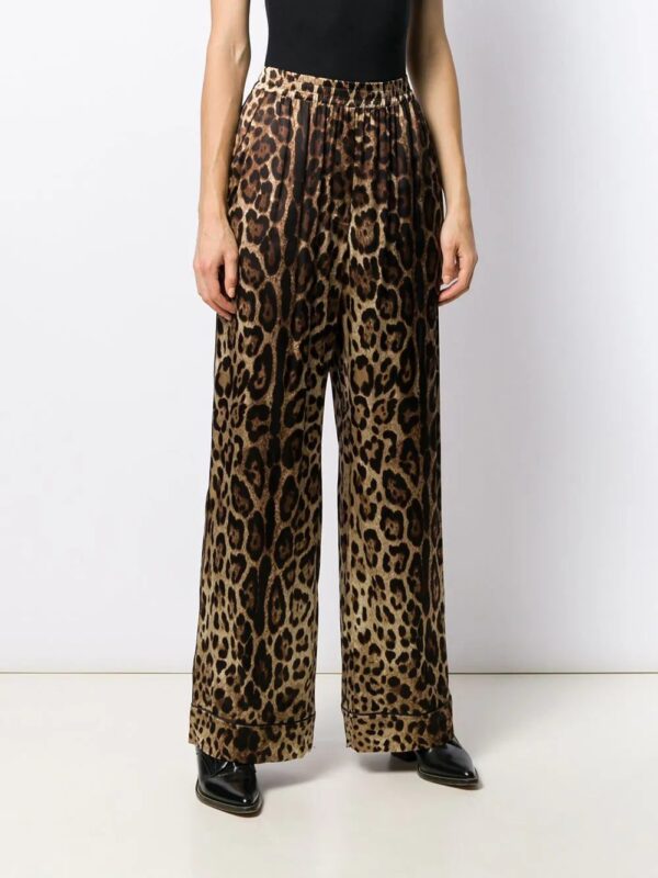 Dolce & Gabbana  leopard-print satin pajama bottoms - Image 3