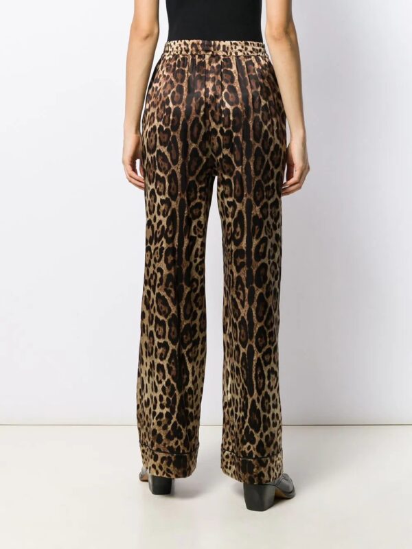 Dolce & Gabbana  leopard-print satin pajama bottoms - Image 4