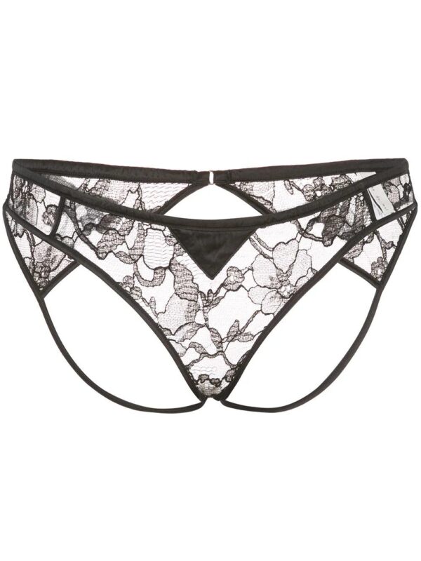 Fleur Du Mal  Magnolia lace ouvert briefs