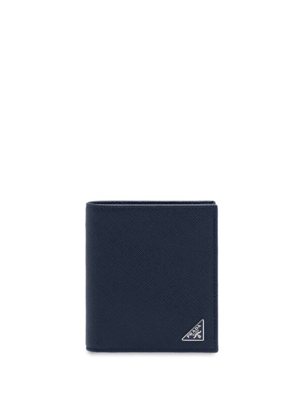 Prada logo plaque bi-fold wallet