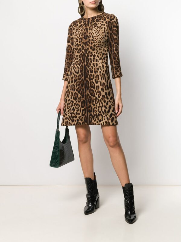 Dolce & Gabbana  leopard-print crepe minidress - Image 2