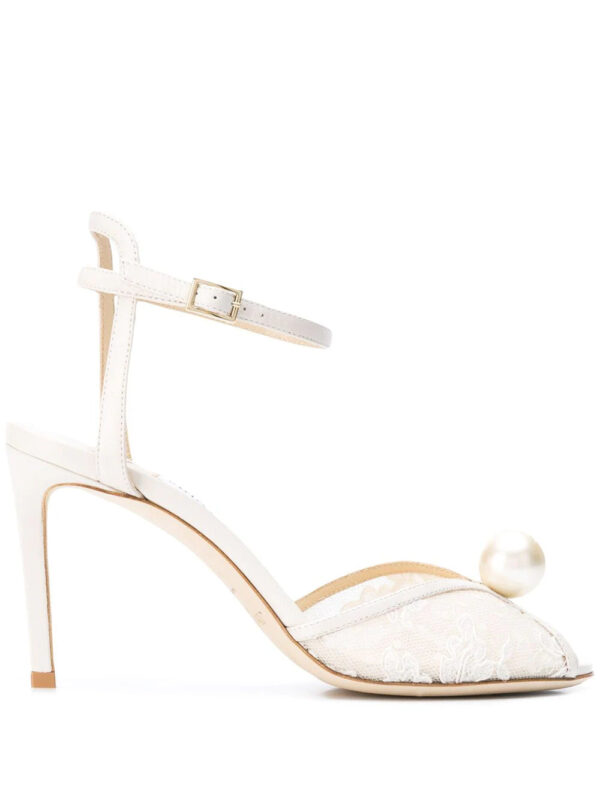 Jimmy Choo  Sacora 85mm pearl-embellished sandals