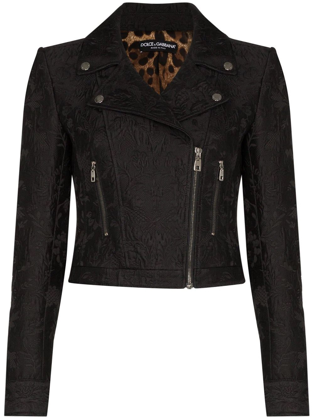 Dolce & Gabbana jacquard printed biker jacket