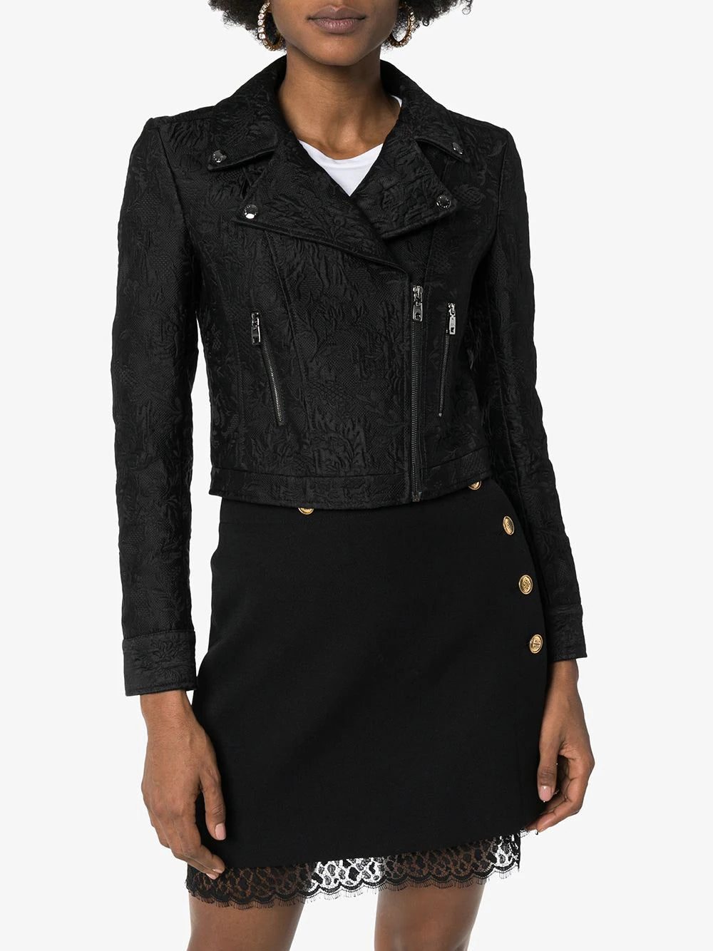 Dolce & Gabbana jacquard printed biker jacket - Image 3