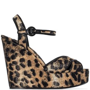 Dolce & Gabbana  leopard print 90mm wedge sandals