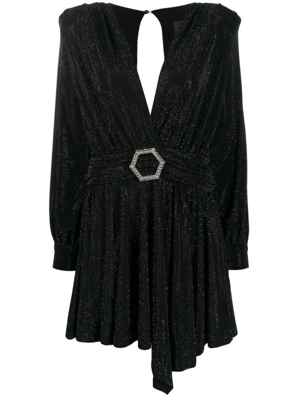 Philipp Plein belted long-sleeve mini dress
