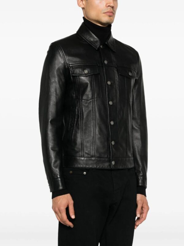Saint Laurent  button-up leather jacket - Image 3