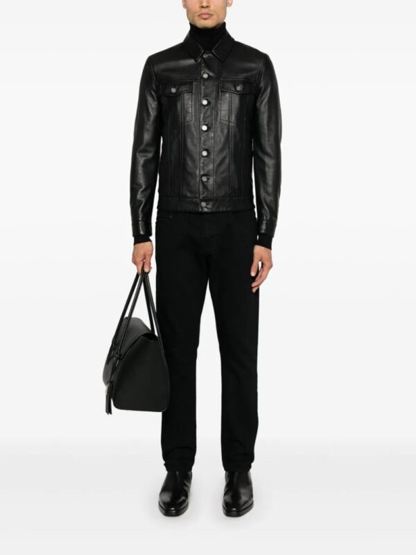 Saint Laurent  button-up leather jacket - Image 2
