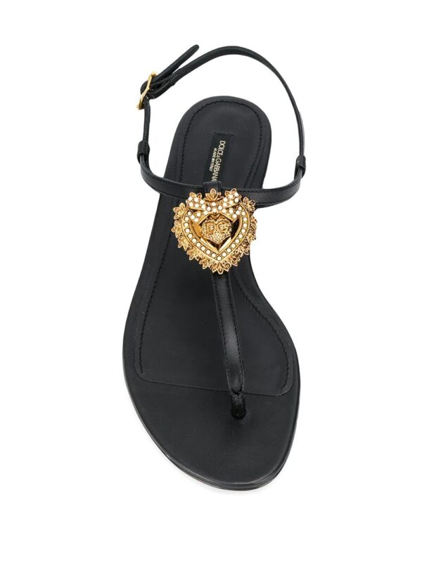 Dolce & Gabbana  logo plaque T-bar sandals - Image 4