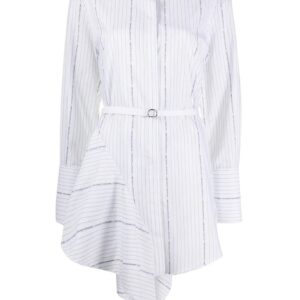 Off-White  striped asymmetric mini shirt dress