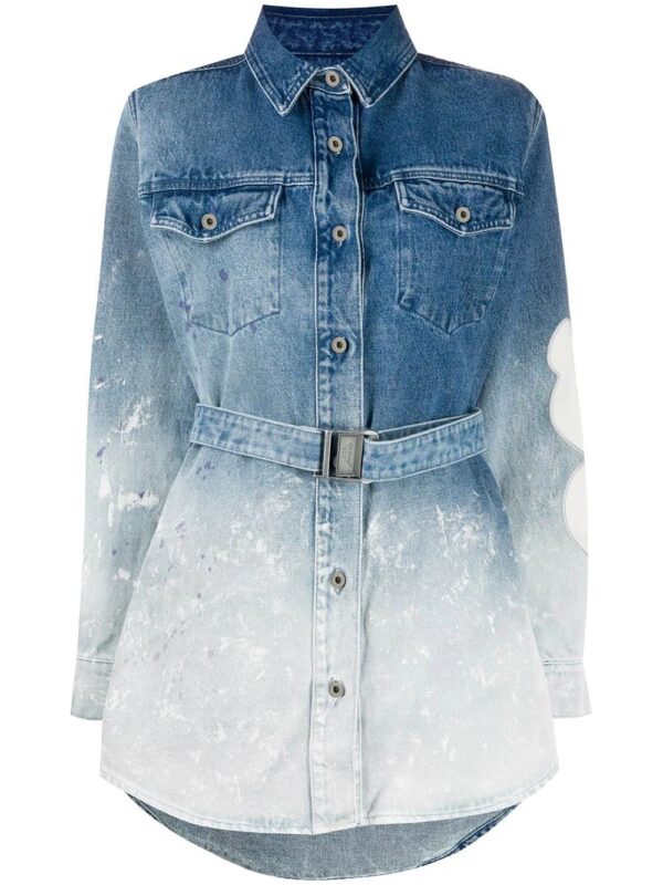 Off-White  gradient denim shirt dress