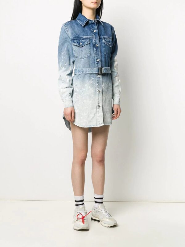 Off-White  gradient denim shirt dress - Image 3