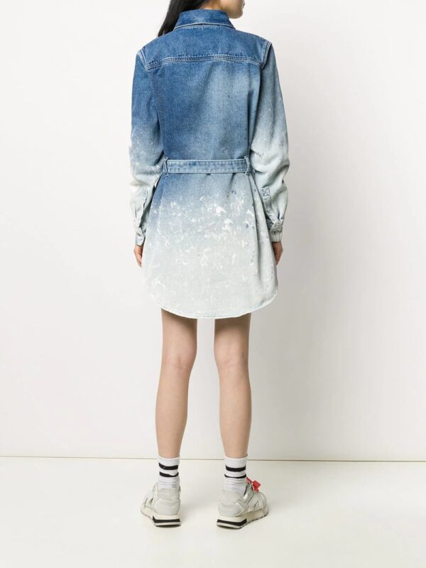 Off-White  gradient denim shirt dress - Image 4
