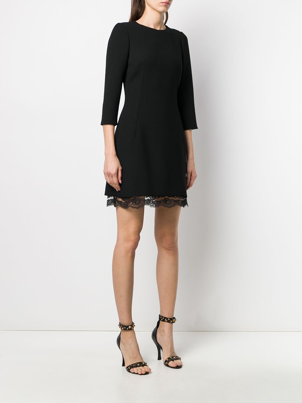 Dolce & Gabbana lace-trim wool minidress - Image 2