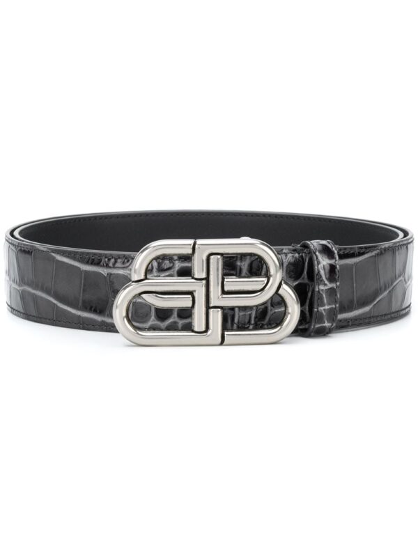Balenciaga BB crocodile-embossed belt