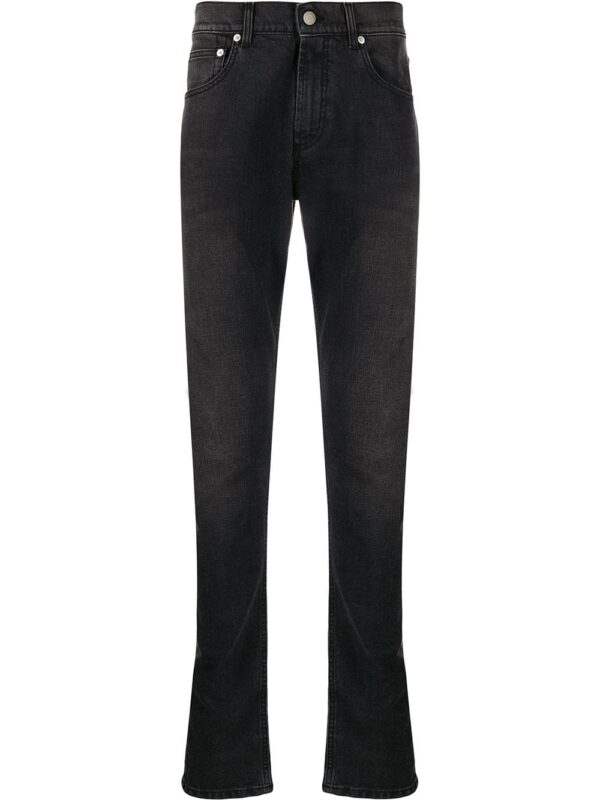 Alexander McQueen  dragon patch slim-fit jeans