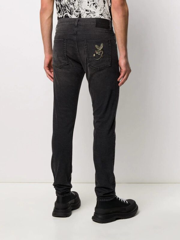 Alexander McQueen  dragon patch slim-fit jeans - Image 4