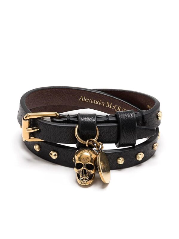 Alexander McQueen  hammered studs double-wrap bracelet