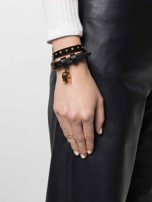 Alexander McQueen  hammered studs double-wrap bracelet - Image 2