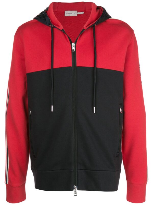 Moncler colour blocked zipped hoodie
