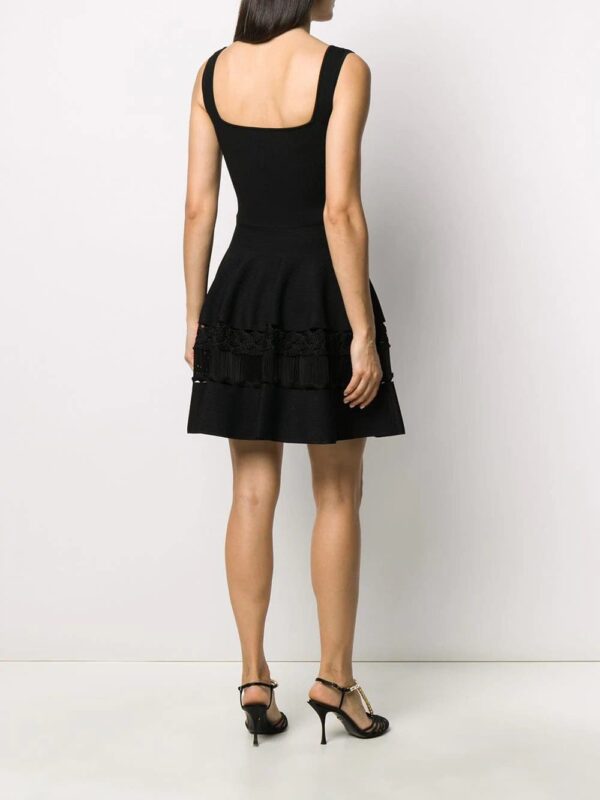 Alexander McQueen  ribbed detail flared dress - Image 4