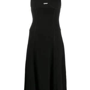 Off-White  printed logo flared dress