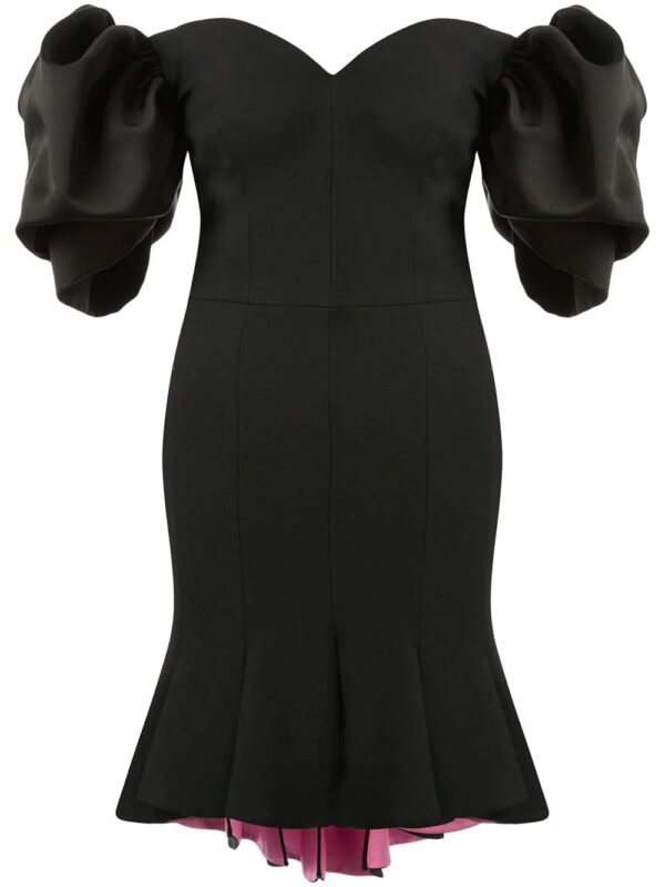 Alexander McQueen  peplum hem off-shoulder dress