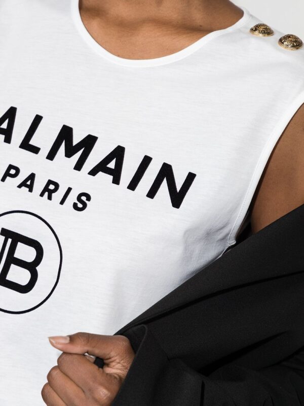 Balmain  logo-print top - Image 4