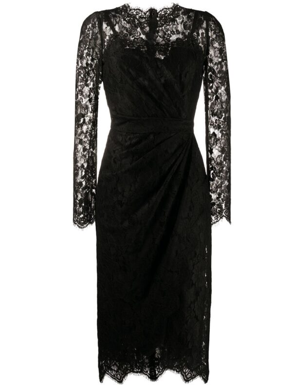 Dolce & Gabbana galloon-lace wrap midi dress