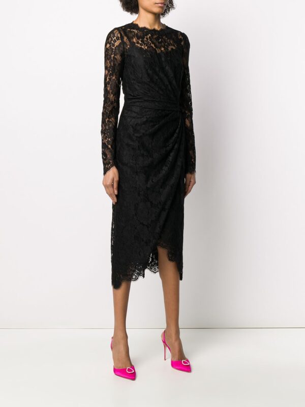 Dolce & Gabbana galloon-lace wrap midi dress - Image 4