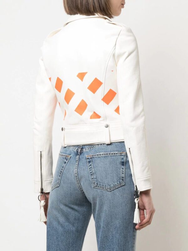 Off-White  fringe details biker jacket - Image 4