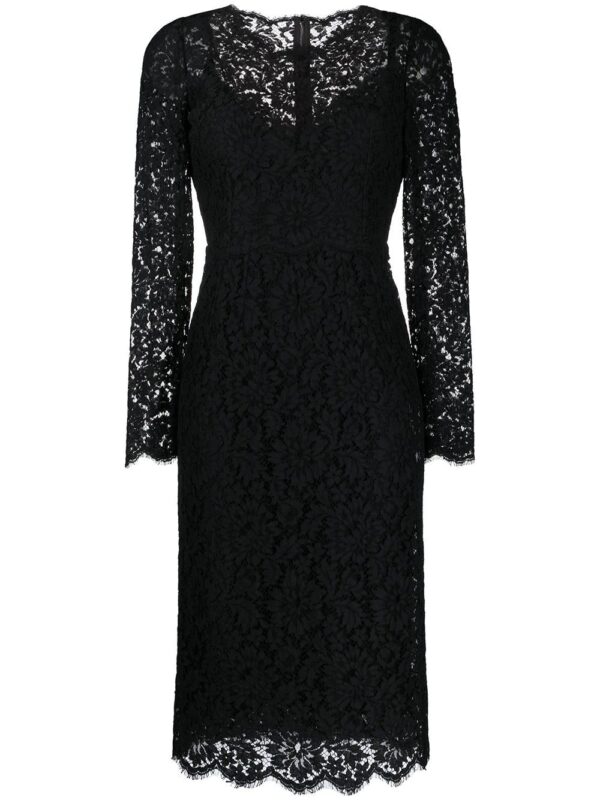 Dolce & Gabbana  floral lace long-sleeve dress