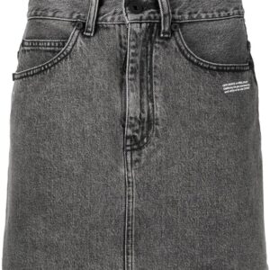 Off-White  printed logo denim skirt