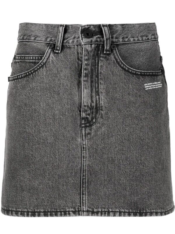 Off-White  printed logo denim skirt