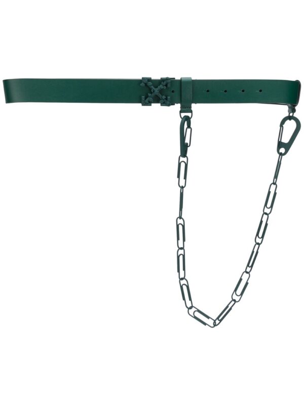 Off-white paperclip chain belt