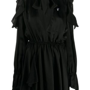 Off-White  ruffle-detail logo-print dress