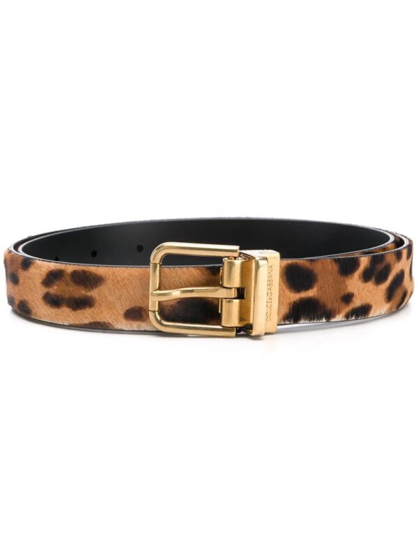 Dolce & Gabbana  leopard-print leather belt