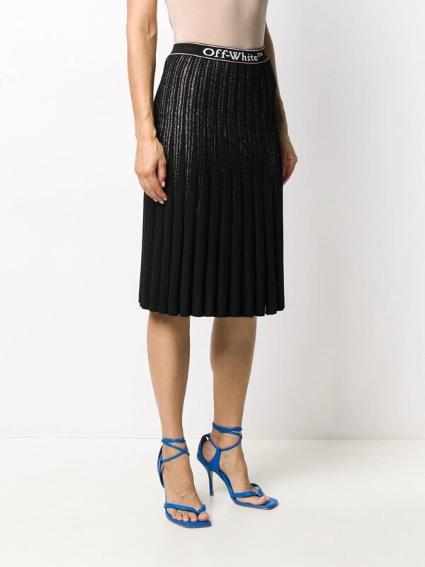 Off-White  metallic knitted pleated skirt - Image 3