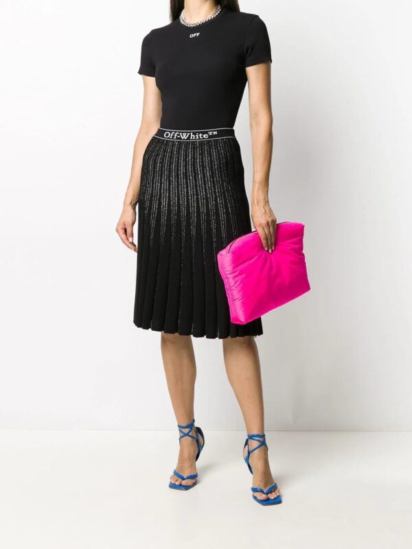 Off-White  metallic knitted pleated skirt - Image 2